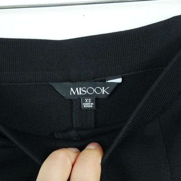 Misook XS Pants Black Pull On Knit Career Modern Minimal Trousers Office Capsule - Picture 3 of 5
